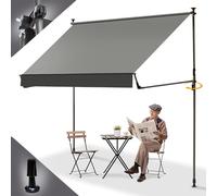 BelleMax Store Banne Pliant,300x125+25cm，Store Balcon sans Perçage, Résistant UV & Imperméable, Réglable en Hauteur，Gris Claire