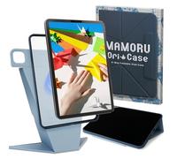 BELLEMOND Étui pour iPad Pro 11" M5 2025 / M4 2024 | Support folio origami | 6 modes pliable, coque magnétique amovible | Coque Mamoru Ori | Bleu marine et bleu pâle