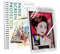 BELLEMOND | Le protecteur d’écran effet papier original fabriqué au Japon pour iPad Pro 12,9" (avec bouton home) | Film PET mat pour écriture, dessin et prise de notes | Lot de 2