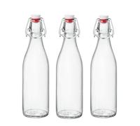 BELLEROFONTE Bouteille d'eau en verre vide de 1 L, style vintage et élégant, pour eau pétillante et naturelle, fermentation (3)