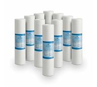 Bellerofonte Filtre sédiments 10 pouces 25 microns en polypropylène. Élimine le sable, le limon, les particules de rouille et les impuretés en suspension jusqu'à 25 microns 10 pièces