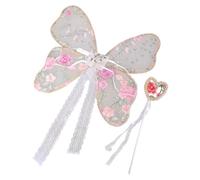 Belles ailes de papillon traditionnelles chinoises en dentelle avec baguette magique pour photographie et costume de nouveau-né