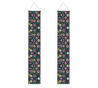 Belles bannières de porche imprimées à fleurs violettes, bannières décoratives à suspendre, adaptées pour les décorations de fête intérieures et extérieures.