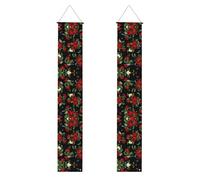 Belles bannières de porte d'Halloween avec impression cadeau rose, bannières de porche pour porte d'entrée, décorations intérieures et extérieures