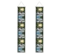 Belles bannières de porte d'Halloween imprimées cygnes blancs sur le lac, bannières de porche pour porte d'entrée, décorations d'intérieur et d'extérieur