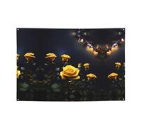 Belles bannières de vacances à motif roses jaunes et toiles de fond suspendues - Décorez facilement votre scène de fête