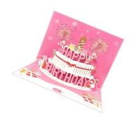 Belles cartes d'anniversaire 3D avec lumières et accordé pour fête d'anniversaire, cartes de vœux uniques pour les filles