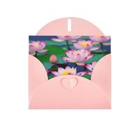 Belles cartes de vœux avec enveloppes à imprimé fleur de lotus pour vacances, anniversaire, mariage et toutes les occasions
