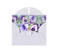 Belles cartes de vœux imprimées avec motif pensées, enveloppes incluses - Cartes de vœux vierges pour mariages, événements, anniversaires