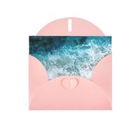 Belles cartes de vœux imprimées vagues de l'océan avec enveloppes, vacances, anniversaire, mariage et toutes les occasions