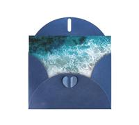 Belles cartes de vœux imprimées vagues de l'océan avec enveloppes, vacances, anniversaire, mariage et toutes les occasions