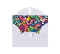 Belles cartes de vœux vierges à motif de papillons colorés pour anniversaires, Saint-Valentin, fêtes, mariages, 10,2 x 15,2 cm, enveloppe blanche