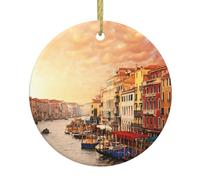 Belles décorations de Noël avec vue sur le canal de Venise, décoration festive à suspendre, parfaite pour les vacances et comme cadeau