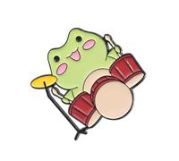 Belles épingles à ruban de grenouille bijoux uniques de musicien animal broches revers insigne pour enfants et amis cadeau bijoux drum pin