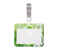 Belles fleurs blanches vertes coulissantes porte-badges d'identification en plastique dur étui de protection pour infirmières bureau