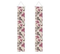 Belles fleurs imprimées colibri pour remise de diplôme Bannière de porche Décorations personnalisées Bannières de fond Multi-réutilisables