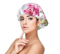 Belles fleurs Rose Fleur rose Floral,Bonnet de nuit en satin pour adulte - Bonnet de nuit élastique pour femme, couvre-cheveux de nuit