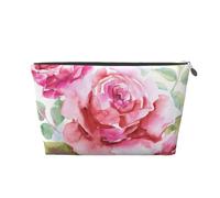 Belles Fleurs Rose Fleur Rose Floral, Trousse de Toilette Trousse de Maquillage Sac à cosmétiques Trousse de Toilette de Voyage Portable