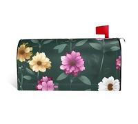 Belles fleurs violettes. C'est une housse de boîte aux lettres en tissu imperméable avec une impression sur un côté et une ouverture incurvée sur un côté.