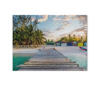 Belles îles Île des Caraïbes，1000 pièces Puzzle éducatif intellectuel décompression Amusant Jeu de Famille/Vacances de Noël（75x50cm）-R98