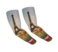 Belles manches de bras élégantes et légères avec imprimé Tour Eiffel Paris pour le sport, le golf, le cyclisme, la course à pied