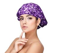 Belles paillettes violettes,Bonnet de nuit en satin pour adulte - Bonnet de nuit élastique pour femme, couvre-cheveux de nuit
