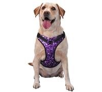 Belles Paillettes Violettes,Harnais pour Animaux de Compagnie, Harnais réfléchissant réglable pour Chien,S