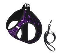 Belles Paillettes Violettes,Harnais pour Animaux de Compagnie, Harnais réfléchissant réglable pour Chien,M