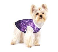 Belles Paillettes Violettes,T-Shirt sans Manches en Coton pour Animaux de Compagnie, Gilet Respirant, Extensible et Doux,M