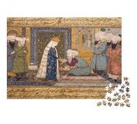 Belles peintures persanes antiquesPuzzles pour Adultes 70x50cm/1000pcs,Jeux De Défi Bordures Florales complexes