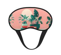 Belles plantes vertes en pot. C'est un masque pour les yeux à bord noir. Le masque doux pour les yeux peut améliorer la qualité du sommeil et est adapté pour l'intérieur, l'extérieur et les voyages.