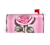 Belles roses roses. C'est une housse de boîte aux lettres en tissu imperméable avec une impression sur un côté et une ouverture incurvée sur un côté.