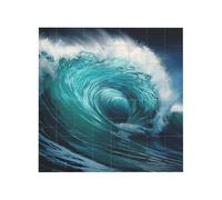 Belles vagues de l'océan Imprimer Bloc de briques de construction Puzzle carré Creative Blocs de construction Jigsaw Home Office Decor