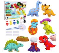 BelleStyle Dinosaure Jouet Kit de Peinture, Plâtre Activites Manuelles pour Enfants, Ensemble d'Artisanat de Peinture Loisirs Creatif Cadeau Anniversaire Noël pour Garcon Fille 6 7 8 9 10 11 12 Ans
