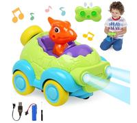BelleStyle Dinosaure Voiture Télécommandée Enfant, Jouet Enfant 3 4 5 6 7 8 Ans Garçons Filles, Jouet Dinosaure RC Car avec Musique et Lumière Jeux Extérieur Cadeau pour Enfants Tout-Petits 3-10 Ans