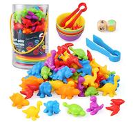 BelleStyle Jeux Montessori 3 Ans, Jouets pour Comptage et Tri Numéros Compter Les Dinosaure avec Tasses Jeu de Tri Motricité Fine Jouet Educatif Bébé Classification des Couleurs