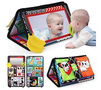 BelleStyle Jouet Bebe 6 Mois, Miroir Bebe Éveil Montessori 6-12 Mois, Livre Tissu Bébé Noir et Blanc Jouets Sensoriels pour Enfants Jeux d'Eveil Bébé Cadeau pour Naissance Fille Garcon 6 12 Mois