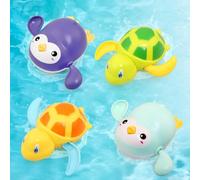 BelleStyle Jouet de Bain Bébé, Jeux de Bain pour Enfant 1 2 3 4 Ans, Tortue et Pingouin Animaux Jouets Flottants, Jeu d'eau Jouet de Baignoire Piscine, Jouets de Douche pour Tout-Petits Garcon Fille