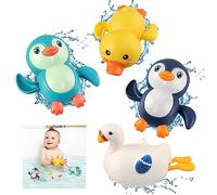 BelleStyle Jouet de Bain Bébé, Jouets Bain Flottants pour Baignoire, Piscine - Jeu de Animaux Jouet de Piscine Nouveau-né Douche Jouet pour Bebe Enfants 1 2 3 4 Ans - 2 Pingouins, 1 Cygne et 1 Canard