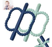 BelleStyle Jouet Dentition en Silicone Bébé 3 6 12 Mois, Jouet à Mâcher Sensoriels para Bébé, Anneau de Dentition pour Stimuler et Masser les Gencives Douloureuses Cadeau pour Naissance Garçon Fille