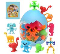 BelleStyle Jouets à Ventouse Silicone, 26 Pièces Jouets de Bain pour Enfants, Jouet d'Aspiration Abeille Animaux Jouets Sensoriels Interactifs Jouets Voyage pour 3 4 5 6 7 Ans Garçons Filles