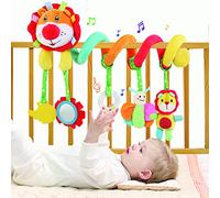 BelleStyle Jouets D'éveil Bebe 0 3 6 12 Mois, Spirale D'activité, Poussette a Suspendre pour Berceau Landau Lit, Jouet de Peluche Hochets Cadeau pour Nourrissons Garçon Fille - Lion