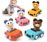 BelleStyle Voiture Bebe 1 an, Jouet de Voiture Enfant 1 2 3 Ans, 4 Pièces Press and Go Voitures de Dessin Animé pour Bebe 12 18 Mois, Véhicules Jeux Éducatifs Cadeau pour Garçons Filles 1 2 3 Ans