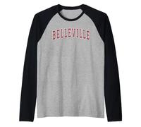 Belleville Illinois Souvenir Sport College Style Texte Manche Raglan