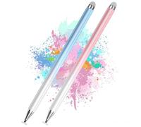 BelleVive 2-Pack Stylet pour Tablette, Stylet à écran Tactile 2-en-1, Stylet pour iPad, pour iPhone, tablettes Android et Smartphones, Compatible avec Surface, Chromebook, Huawei, Xiaomi