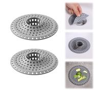 BelleVive 2 Pièces Attrape-Cheveux pour Baignoire, Attrape-Cheveux en Silicone pour Baignoire, Protecteur de Drain Tout-en-Un pour Douche, Conçu pour Drains Normaux