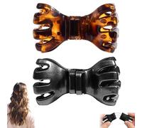 BelleVive 2 Pièces Nouveaux Pinces à Cheveux Magnétiques, Maintien Fort, Pinces de Coiffure Magnétiques Antidérapantes, pour Tous Types de Cheveux, Connexion Sans couture, Sans Tiraillement(Noir +