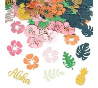 BelleVive 200 pièces décoration de Table Hawaii confettis fête Aloha feuilles de palmier fleurs d'ananas été fête plage mariage thème tropical