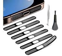 BelleVive 6 pièces de Protection Anti-poussière pour Haut-Parleur pour iPhone 16 Pro Max /16 Pro/iPhone 15 Pro/ 15 Pro Max, Protection Haut-Parleur iPhone, Couverture adhésive Anti-poussière, avec