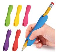 BelleVive 6er-Pack poignées de Crayons pour Enfants et Adultes, Porte-Stylo en Silicone pour écrire et Dessiner, Design Ergonomique à Double tête pour droitiers et gauchers, Couleurs variées